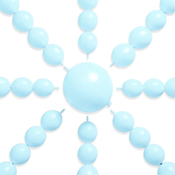 PartyWoo Baby Blue Linking Balloons 100pcs 6 Inch Blue Link Balloons | by PartyWoo
