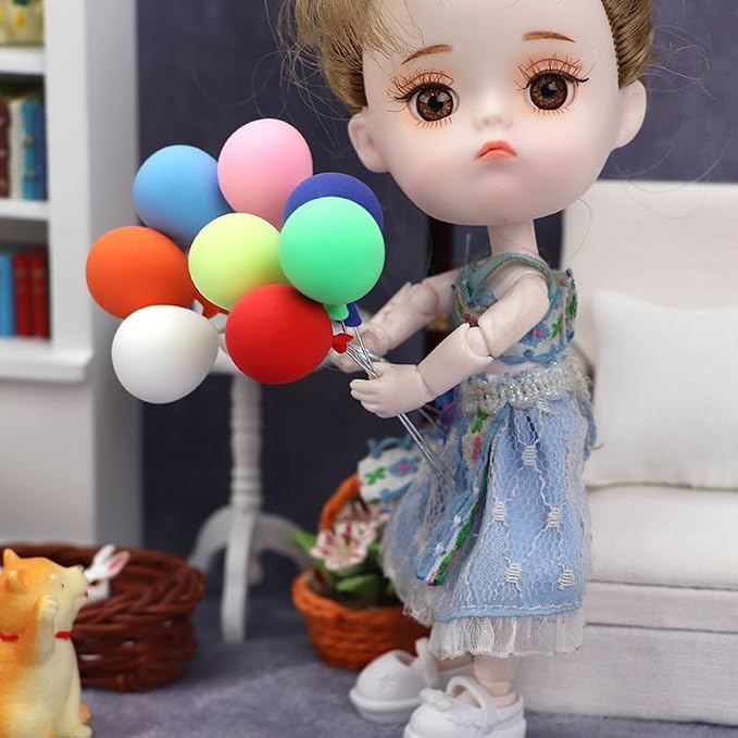 Miniature Balloon Set for Dollhouse, 1:12 Scale, 8 Pieces, 0.8 Inch Height by Air-Ads+Supplies