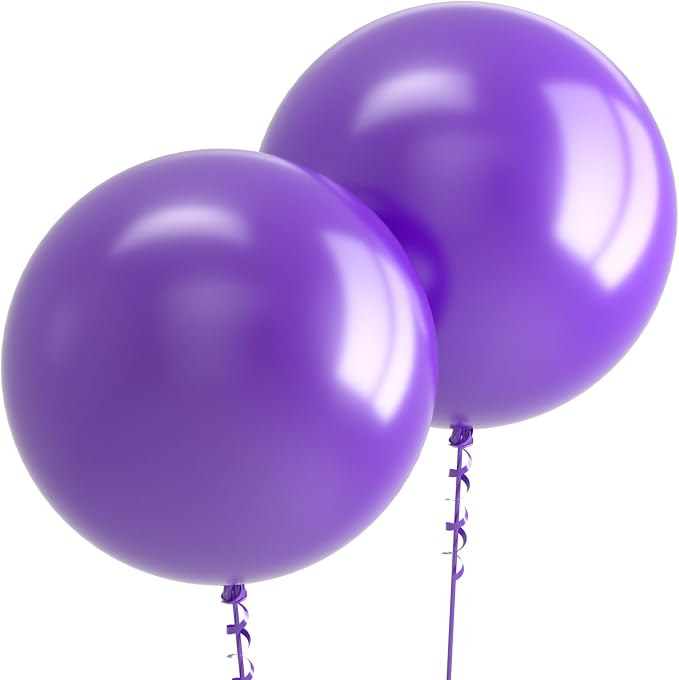 Pro Duralatex Purple Extra-Thick Balloons 12 Pack 24 inch | Purple Balloons by Bezente
