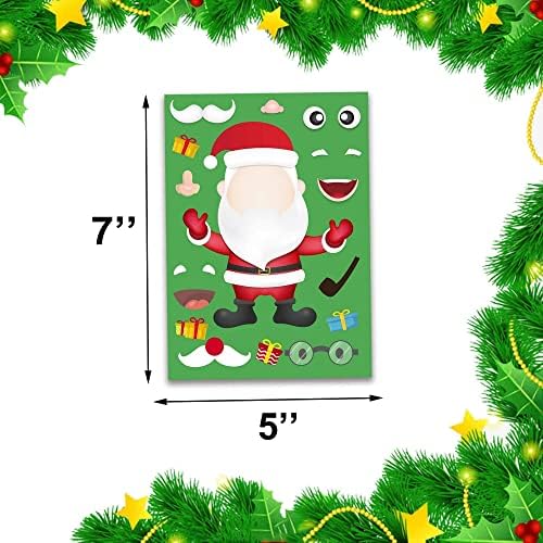 Christmas Stickers for Kids, 24 Sheets Make Your Own Santa Snowman Face Sticker Christmas Crafts for Kids Xmas Activities Games Xmas Party Favors Supplies Gifts Stocking Stuffers - Image 5