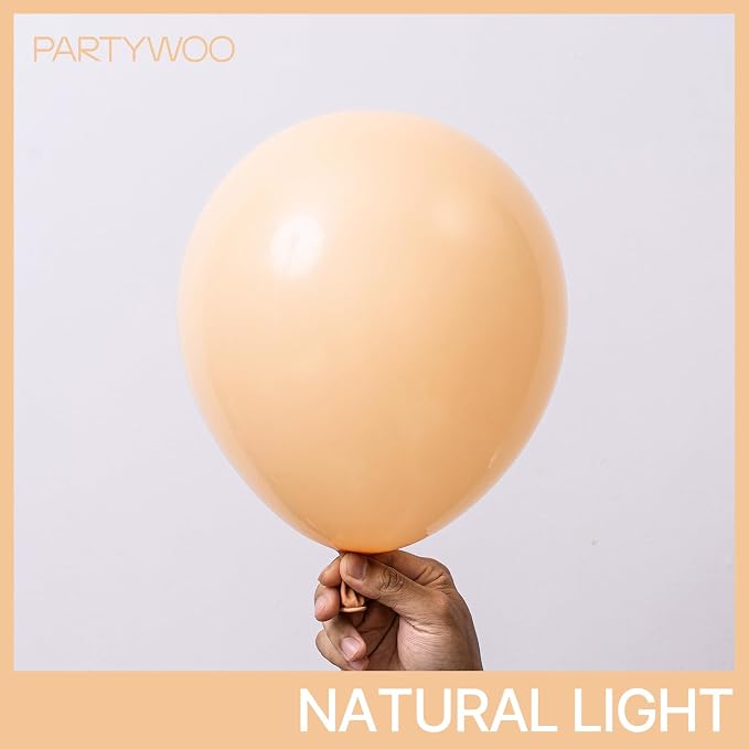 PartyWoo Nude Balloons 50pcs Apricot Boho Fall Neutral Color | 12 Inch Balloons - Image 3