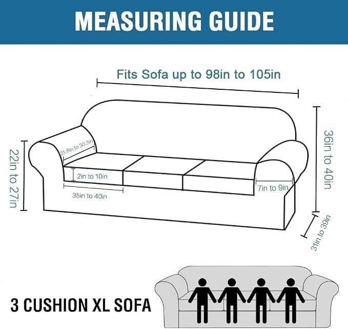 H.VERSAILTEX Velvet 4 Piece High Stretch Sofa Slipcover Sofa Cover Furniture - Image 2