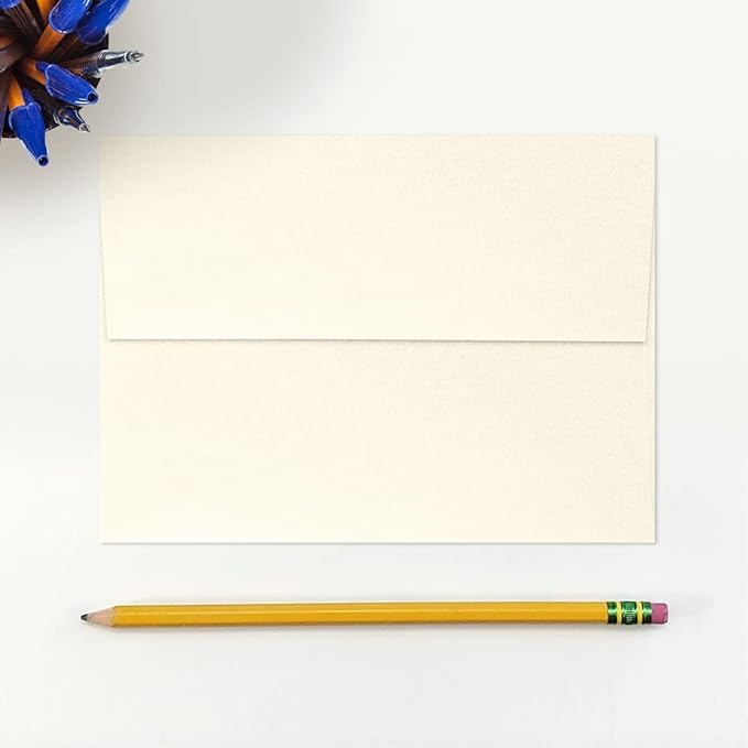 LUXPaper A7 Invitation Envelopes | Peel & Press | 5 1/4" x 7 1/4" | Champagne Metallic | 80lb. Text | 50 Qty