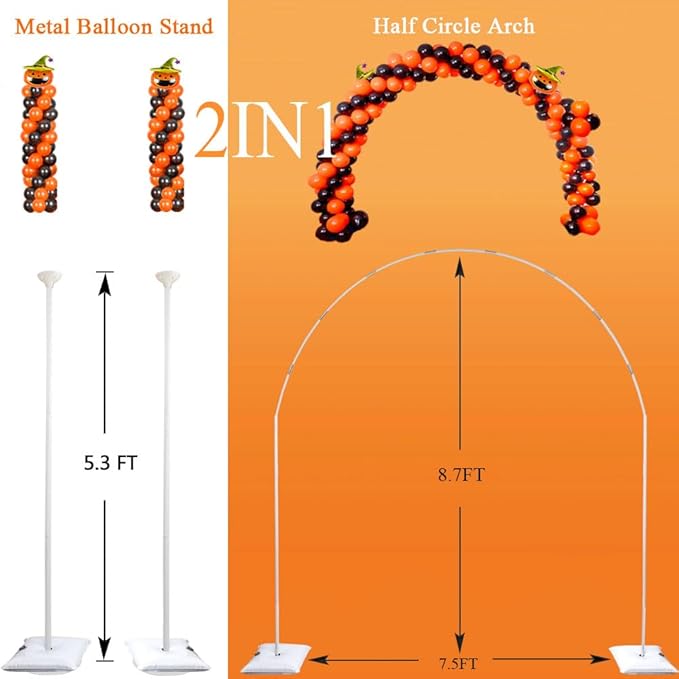 Balloon Arch Stand Kit, 2IN1 Metal Balloon Column Arch - Image 2