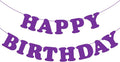 Purple Happy Birthday Banner Sign Birthday Backdrop Party Supplies by Adecortalk