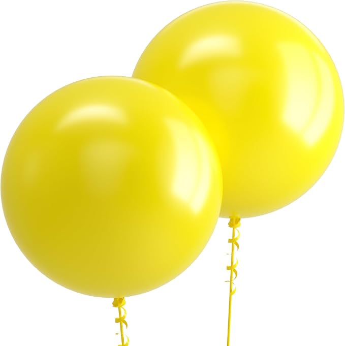 Pro Duralatex Yellow Extra-Thick Balloons 12 Pack 24 inch | Yellow Balloons by Bezente