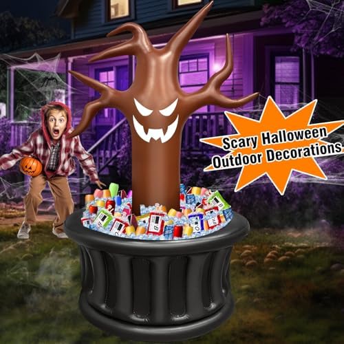 TURNMEON 100+ Cans Capacity 5Ft Halloween Inflatable Dead Tree Drink Cooler - Image 5