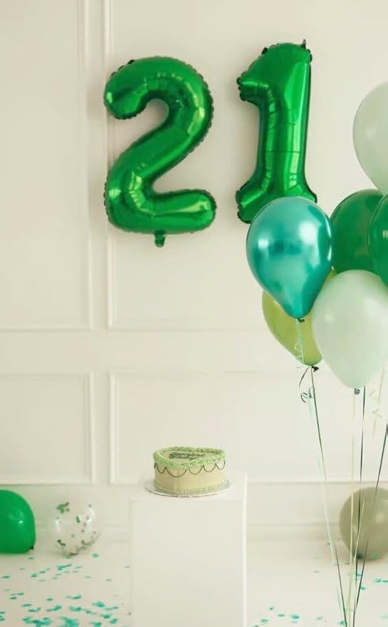 Green Number 21 12 Balloon 40 inch, Number 21 12 Birthday Balloon - Image 5