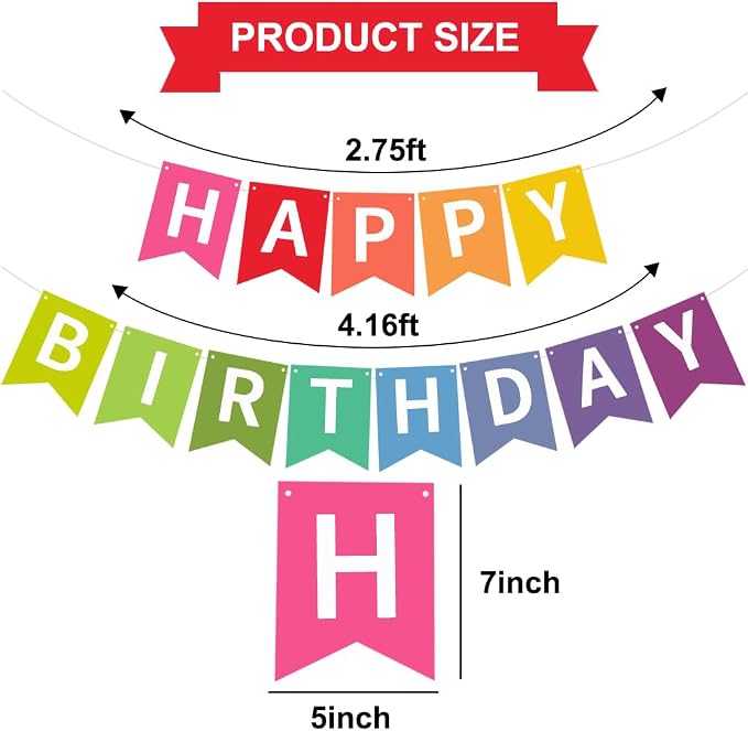 Happy Birthday Banner Pre-Strung Birthday Decorations Birthday Party Backdrop - Image 3