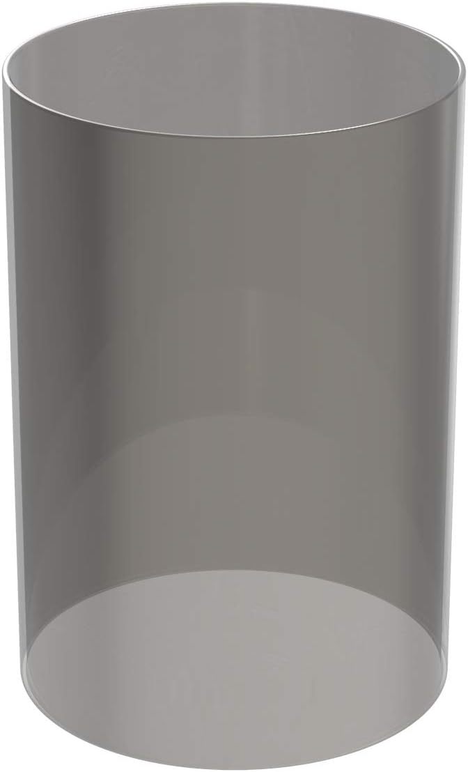 Electroplated Glass Hurricane Mirror Effect Cylinder Candle Holder Bottomless Glass Sleeve Lamp Shade Replacement (Grey,2.5X10)