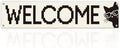 Funny Cat Welcome Banner for Porch Entryway, Pixel Art Wall Hanging Decor for by Unknown