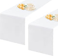 2 Pack White Table Runner 12 x 60 Inch Solid Color Farmhouse Runners Coffee Table Dresser for Daily Party Home Decoration