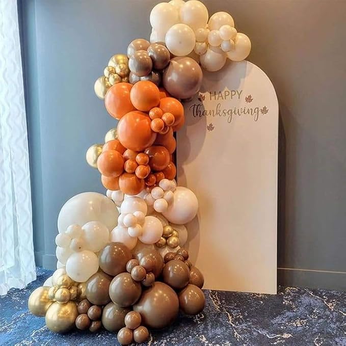 Fall Balloons for Autumn Birthday Wedding Party Decorations | 12-inch brown - Image 4