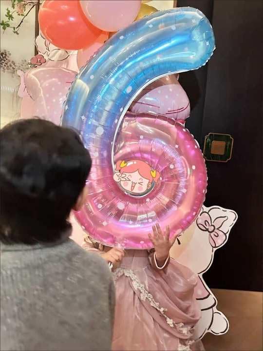 3 Balloon - Starry Sky Birthday Number Balloons, 40 Inch Party Decorations | - Image 4