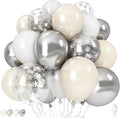 Pearl White Winter Wonderland Balloons, 12 Inch Pearl Sand White and Metallic by Govpy