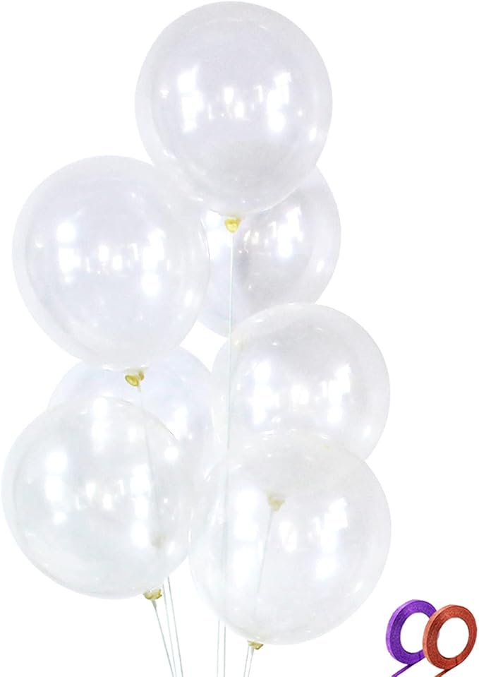 Clear Latex Balloons 100 Pack 12 Inch Transparent Party Balloons by ASIYUHY
