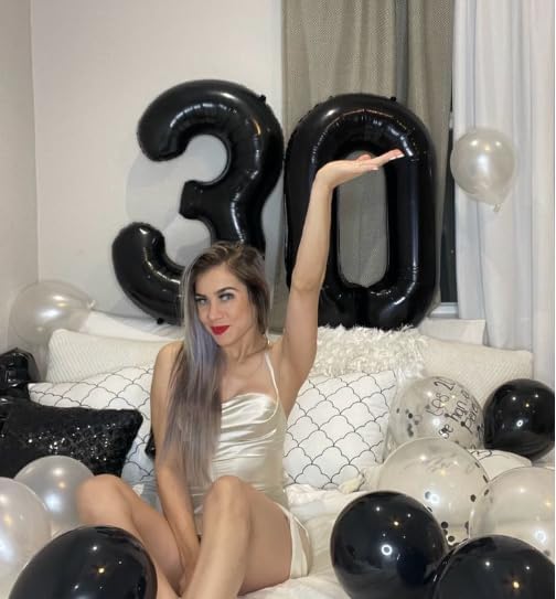 Black 40 Inch 0 Number Balloons, Balloon Decorations - Image 6