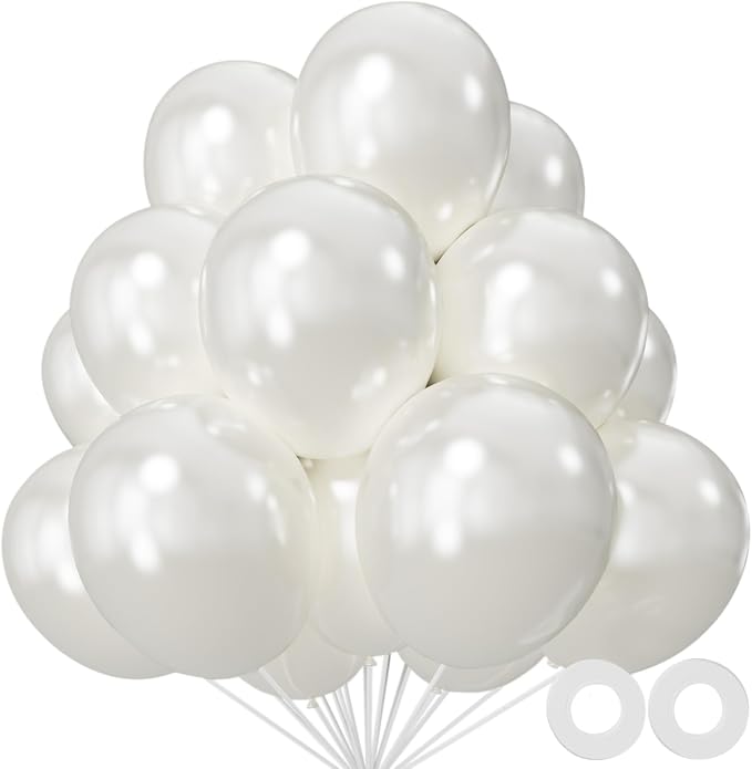110pcs Pearl White Balloon 12 inch, Pearl white Latex Balloons by KUULBELAballoons