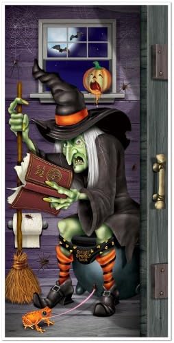 Witch Restroom Door Cover Party Accessory (1 count) (1/Pkg) by Beistle