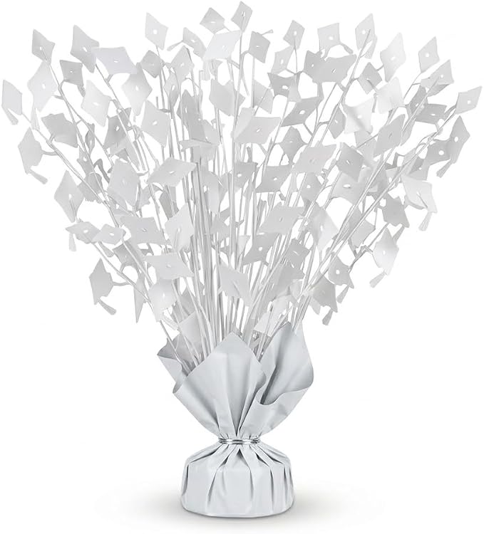 PMU White Graduation Balloon Weights, Graduation Centerpieces by PMU