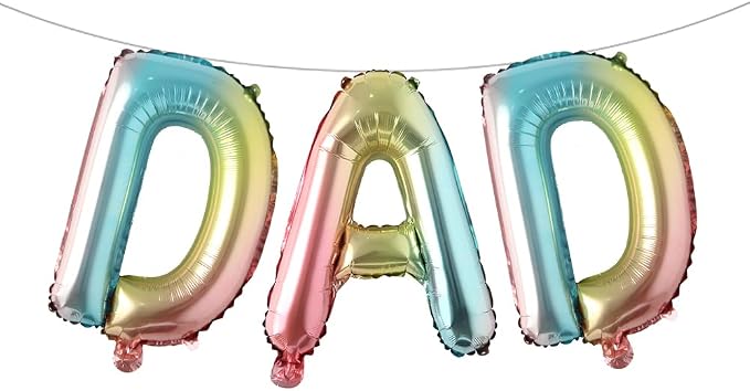 16 INCH DAD Multicolor optional Foil Letter Balloon 16" Happy Father's Day Best by RUIANSI