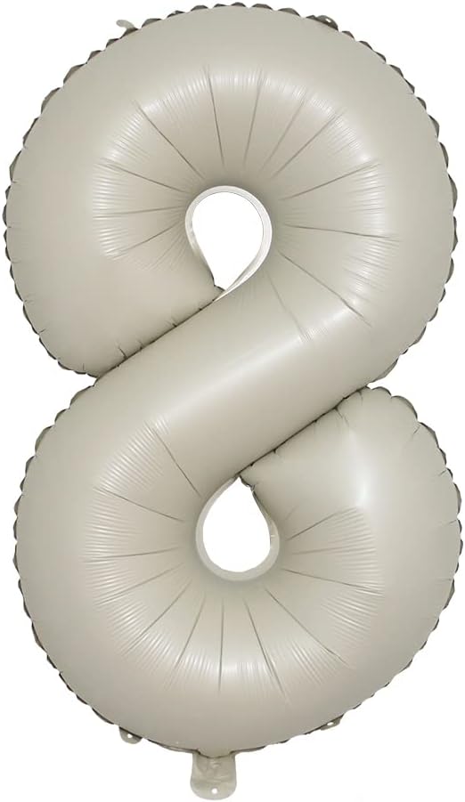 32 inch Cream Color Number Balloons 0-9 Large Digital Foil Helium Ball Girl by RUIANSI