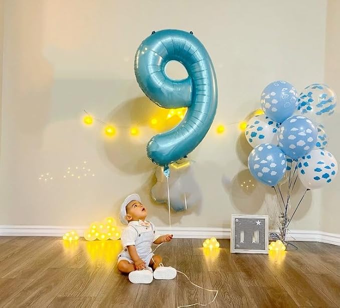 Happy Birthday Balloon 40 Inch Blue-Green 8 Balloon - Image 2