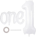 2 Pcs One Balloon Set, 40 Inch Number 1 Balloon and 41 Inch Script Letter One by AIQINHU