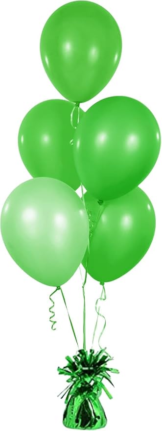 Chochkees 6-Count Green Metallic Balloon Weights, Birthday Party Favors - Image 2