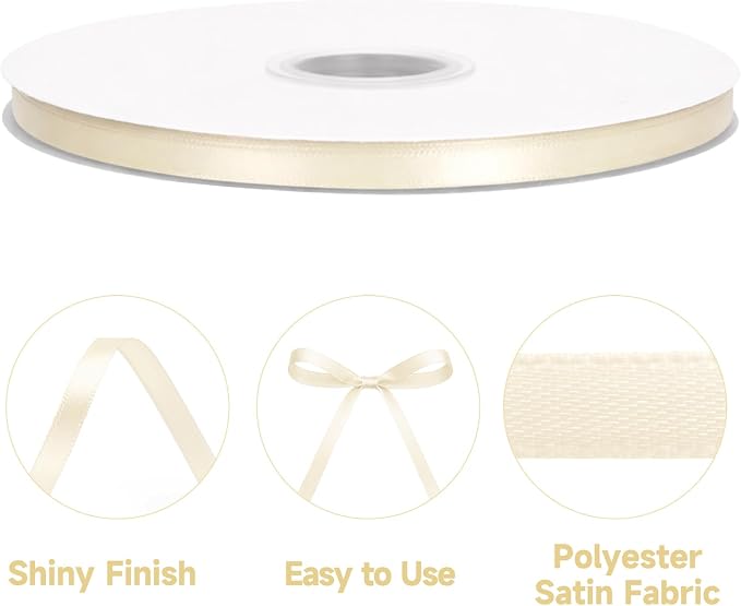 KINGLAKE Ivory Satin Ribbon - Image 3