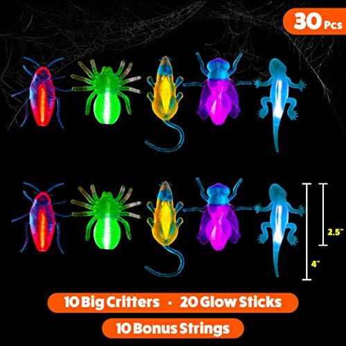 Glow Critters Halloween Toys - Glow Sticks Party Favors - Glow in The Dark Party Supplies - 30 Count - Image 2