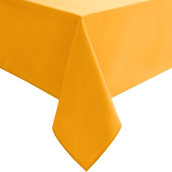 Hiasan Orange Yellow Rectangle Tablecloth - Waterproof Washable Fabric Table Cloth for Dining Party and Outdoor Use, 70 x 108 Inch