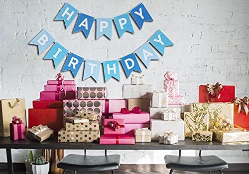Happy Birthday Gradient Blue Banner Decoration Party Supplies - Image 3