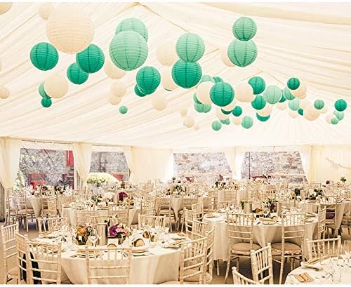 Green Paper Lanterns 12 Pcs Assorted Size of 6" 8" 10" 12" Chinese Round Paper - Image 3