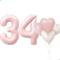 Pink 34 Balloon Number Pastel Pink 34th Birthday Party Decorations by Unknown