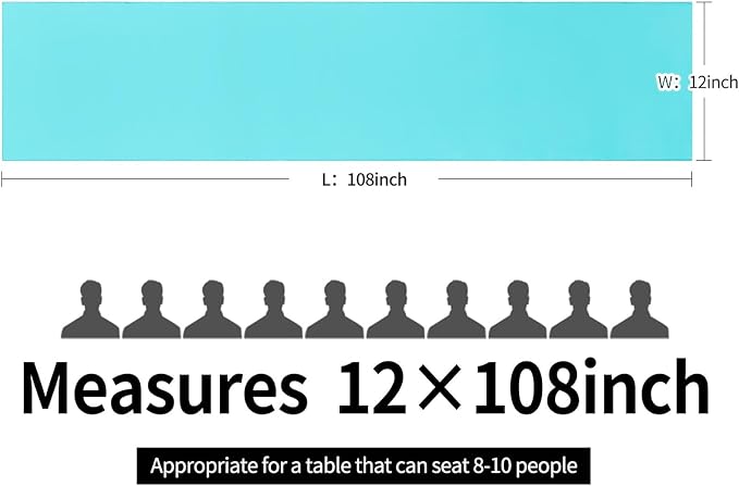 10-Pack Satin Table Runner Turquoise 12 x 108 inches Long, Table Runners - Image 4