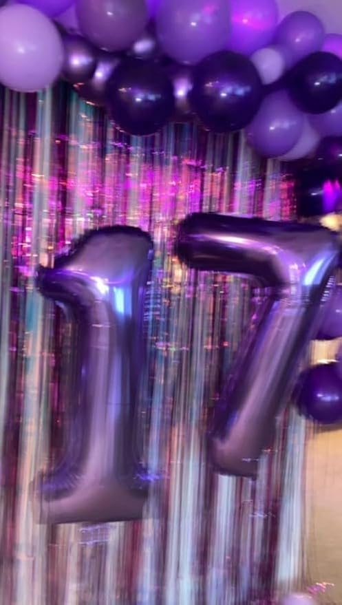 Purple Number 4 Balloon 40 inch, Balloon numbers party supplies, deco photo - Image 7