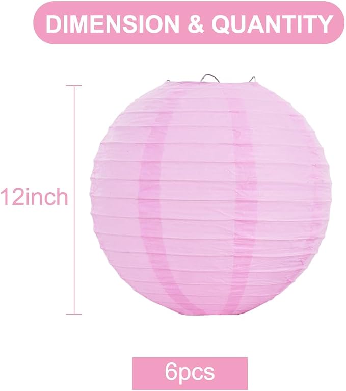 BEISHIDA 12-Inch Round Paper Lanterns Hanging Decorative Chinese Paper Lanterns - Image 2