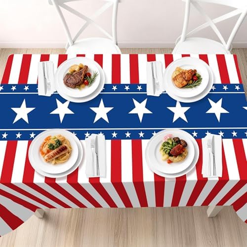 3 Pack Patriotic Tablecloths,American Flag Tablecloth,Patriotic Decorations - Image 6