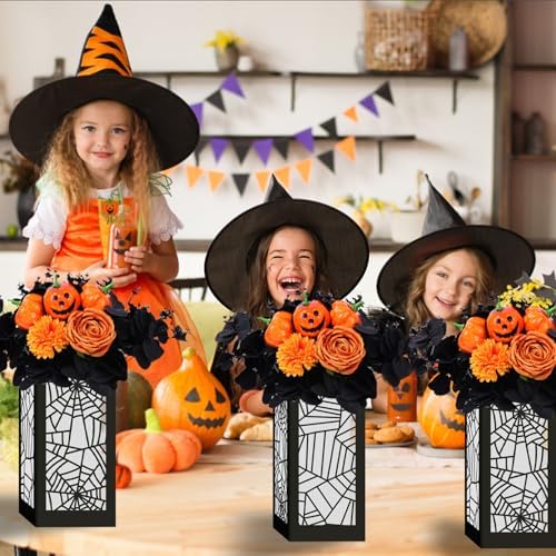 Halloween Table Centerpieces Boxes 8 Pcs Spider Web Paper Box - Image 3