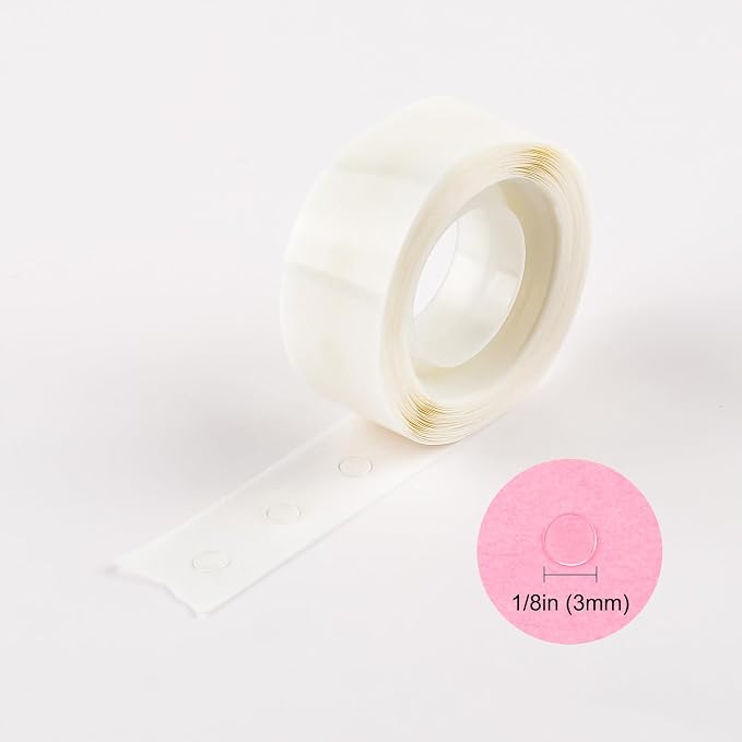 BAOFALI 900 Pcs 1/8in 3 Roll Ultra Thin Adhesive Dots Clear Removable Double - Image 4