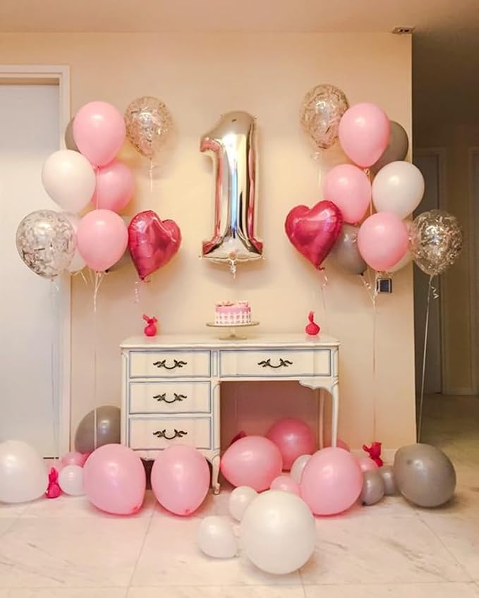 1 Balloon Numbers Birthday Decorations, 40In Silver Balloons - Image 4