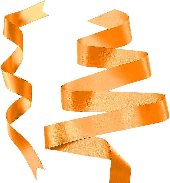 Orange Ribbon Gold Fall Ribbon for Gift Wrapping 1 in 25 Yards Ribbons for - Image 3