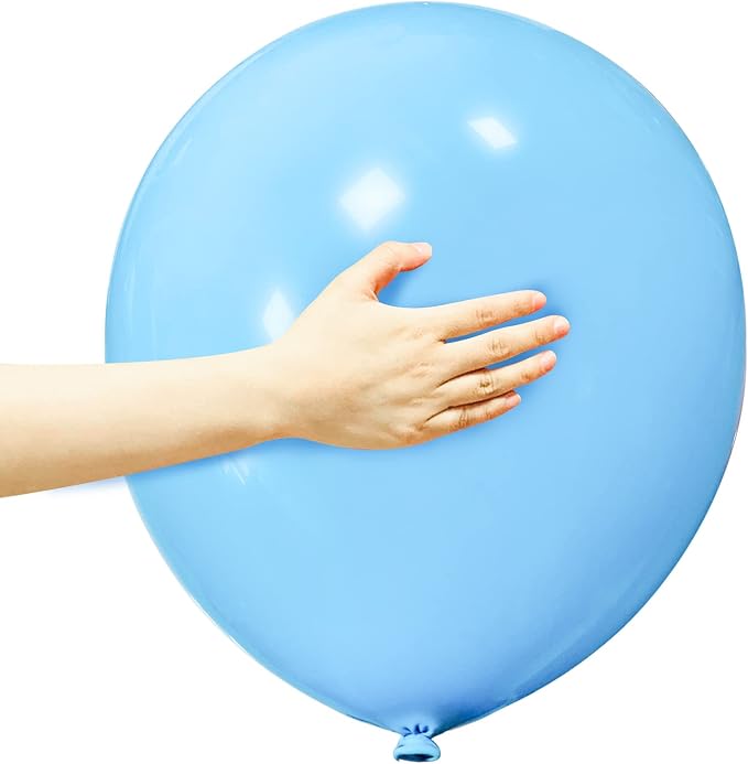 Light Blue Balloons 18 Inch 12 Pack Large Latex Party Balloons Light Blue Round by ASIYUHY