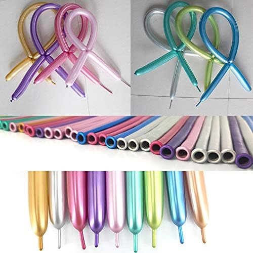 100Pcs Metallic 260 Balloons, Color Chrome Long Balloon - Image 3
