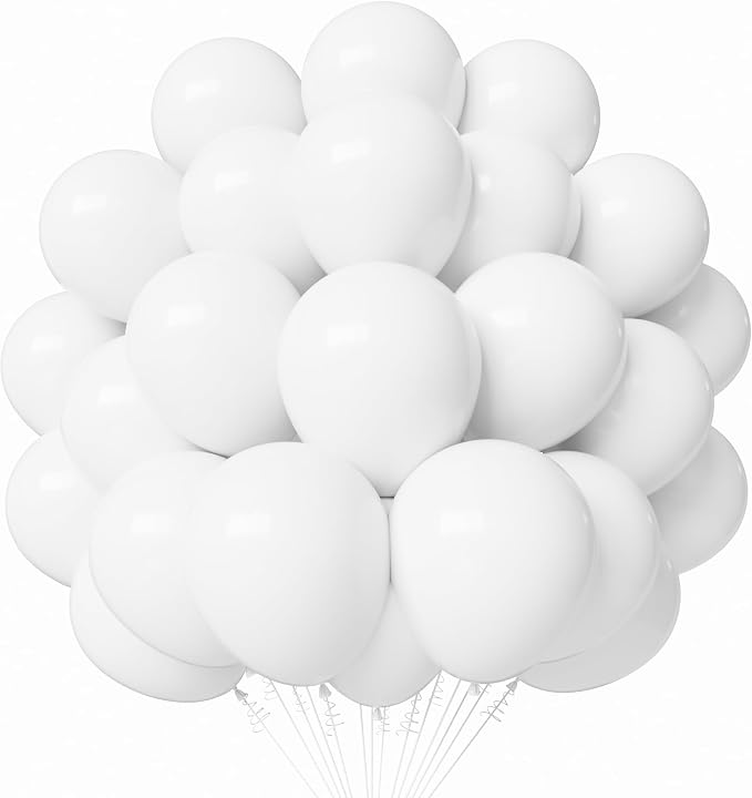 White Latex Balloons, Graduation, Baby Shower, Valentines, Wedding Party by PATYDECRO