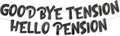 Pre-Strung Goodbye Tension Hello Pension Black Glitter Banner by SterlingJamesCo