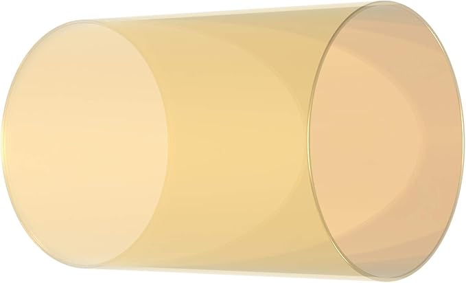 Electroplated Glass Hurricane Mirror Effect Cylinder Candle Holder Bottomless Glass Sleeve Lamp Shade Replacement (Gold,3X6)