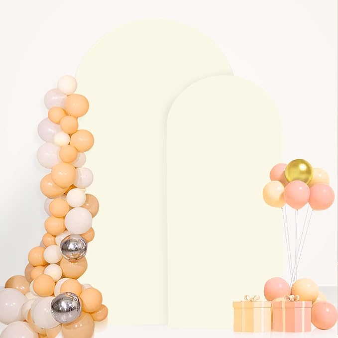 FANPROMS Ivory Arch Cover 2 Set 6FT 7.2FT Wedding Arch Backdrop Cover Spandex - Image 5