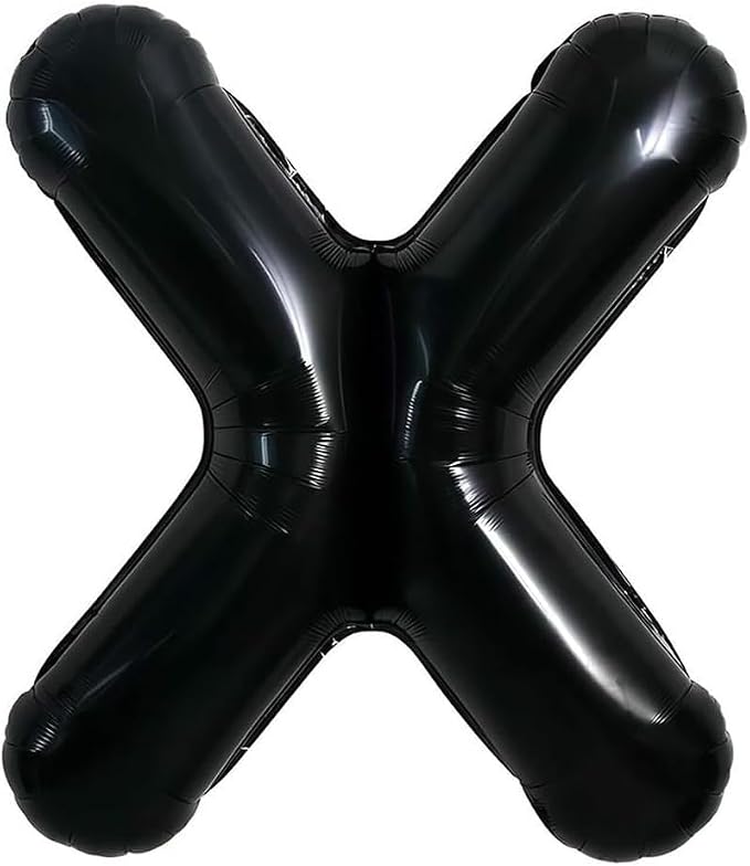40 Inch Black Letter X Foil Balloon, Large Jumbo Mylar Helium Alphabet Balloon by Unknown